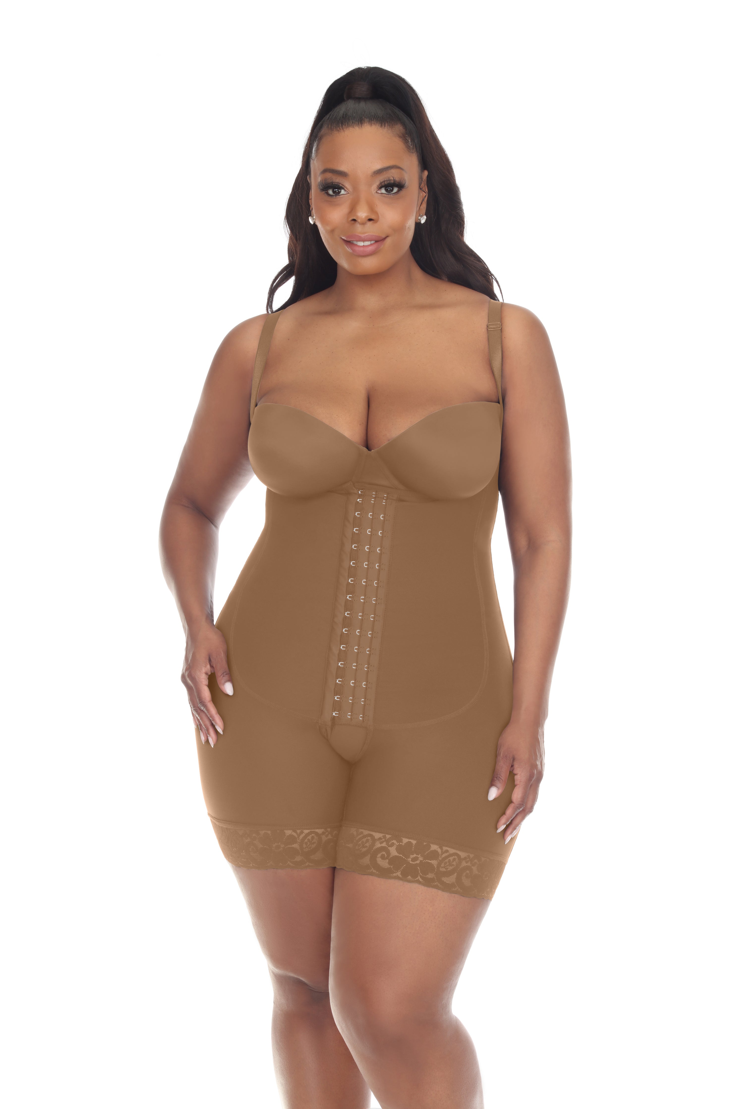 Hourglass BBL Girdle with Mid Legs and Hooks –